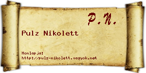 Pulz Nikolett névjegykártya